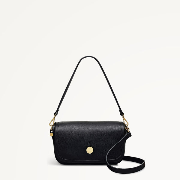 radley london Flapover Leather Black Crossbody Bag | Bathurst Mews SS25 | Radley