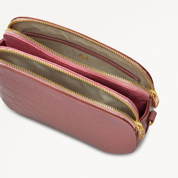Radley London French Rose Pink Leather Crossbody Bag | Dukes Place Croc AW25 | Radley