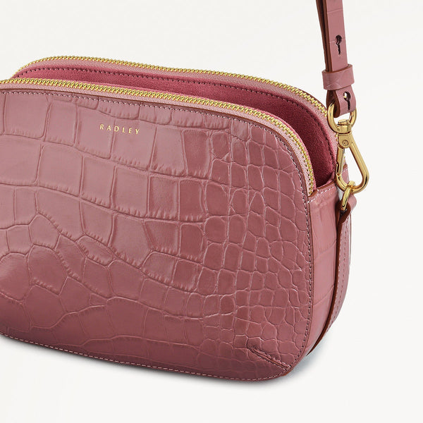 Radley London French Rose Pink Leather Crossbody Bag | Dukes Place Croc AW25 | Radley