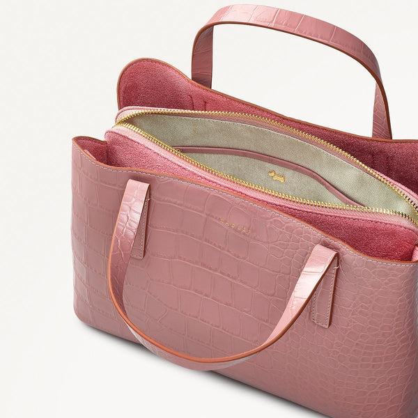 Radley London French Rose Pink Leather Grab Bag | Dukes Place Croc AW25 | Radley