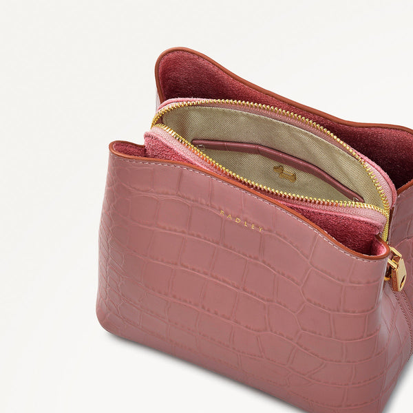 Radley London French Rose Small Pink Crossbody Bag | Dukes Place Croc AW25 | Radley