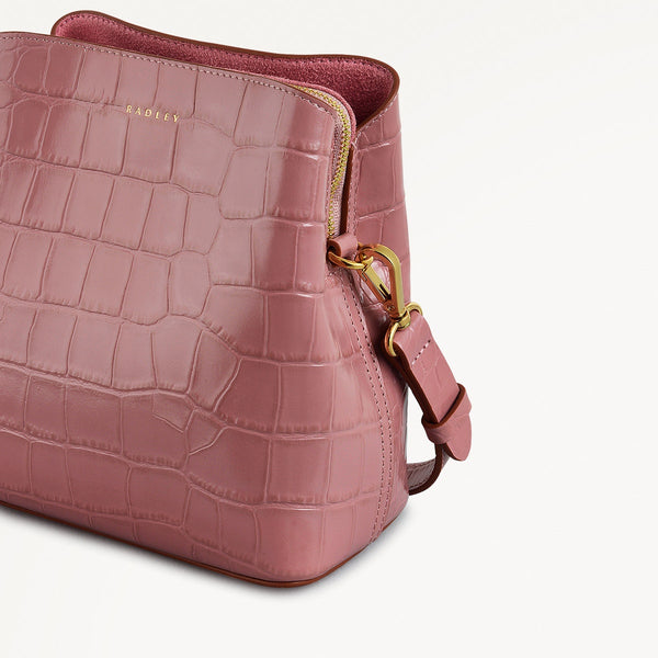 Radley London French Rose Small Pink Crossbody Bag | Dukes Place Croc AW25 | Radley