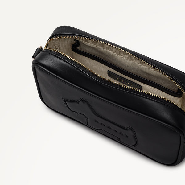 Radley London Hadley Lane - Applique Dog Small Ziptop Cross Body Black - 112939