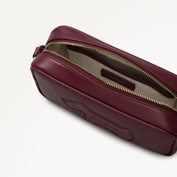 Radley London Hadley Lane - Applique Dog Small Ziptop Cross Body Dark Cherry - 11294