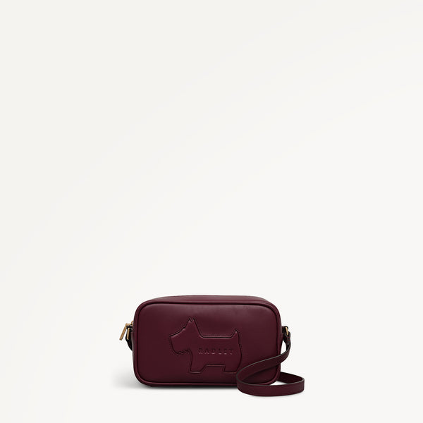 radley london Hadley Lane - Applique Dog Small Ziptop Cross Body Dark Cherry - 11294