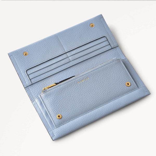 Radley London Large Smoke Blue Leather Purse | Oak Street Snowdrops SS25 | Radley