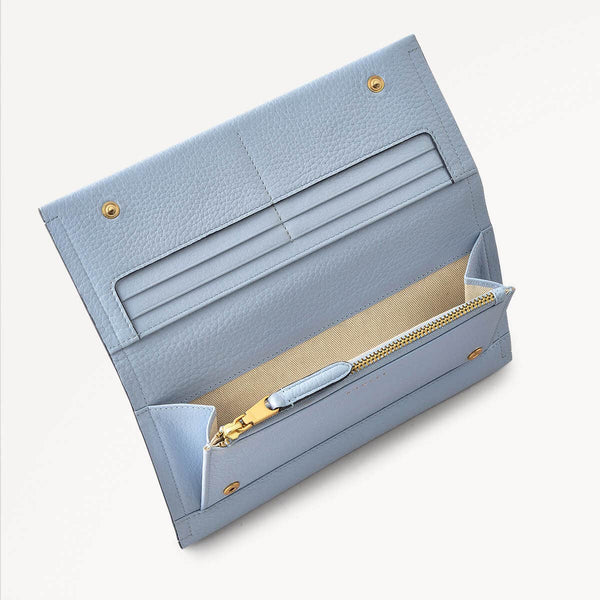 Radley London Large Smoke Blue Leather Purse | Oak Street Snowdrops SS25 | Radley