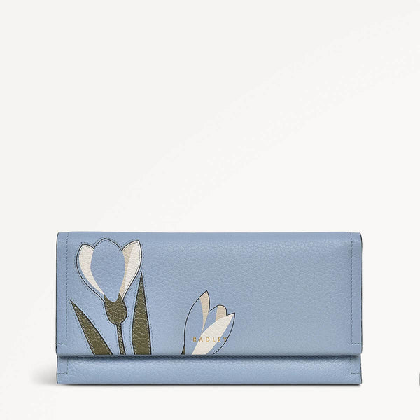 radley london Large Smoke Blue Leather Purse | Oak Street Snowdrops SS25 | Radley