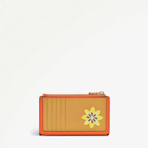 Radley London Leather Orange Zip Top Purse | Coin Street Summer Sun AW25 | Radley