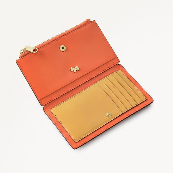 Radley London Leather Orange Zip Top Purse | Coin Street Summer Sun AW25 | Radley