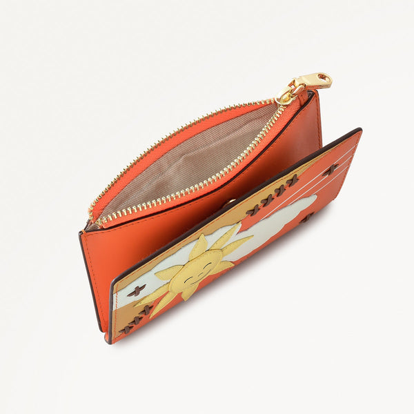 Radley London Leather Orange Zip Top Purse | Coin Street Summer Sun AW25 | Radley