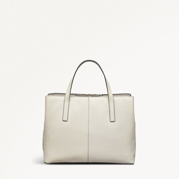 Radley London Leather Ziptop Grab Bag Chalk | Dukes Place Weave SS25 | Radley