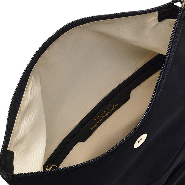 Radley London Mayfair Lane - Faux Croc Leather Medium Flapover Backpack In Black - H