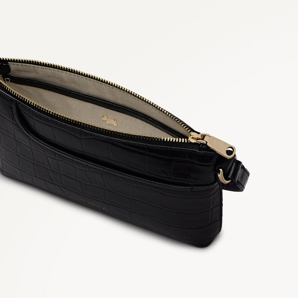 Radley London Pockets - Faux Croc Mini Ziptop EW Shoulder Black - 113027