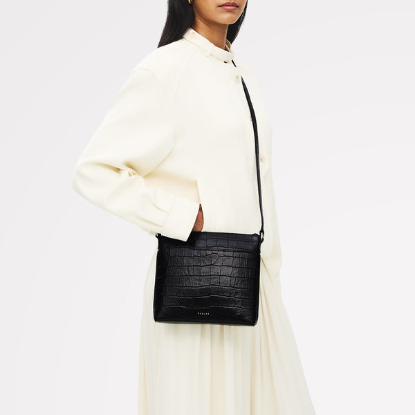 Radley London Pockets - Faux Croc Small Ziptop NS Cross Body Black - 113028