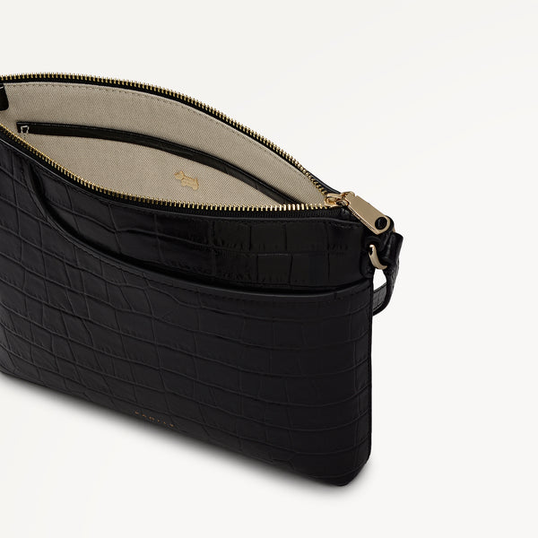 Radley London Pockets - Faux Croc Small Ziptop NS Cross Body Black - 113028