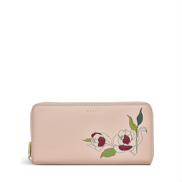 radley london Prairie Pink Large Zip Around Purse | Wild Roses AW24 | Radle