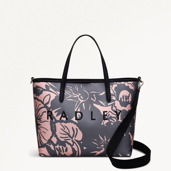 radley london Responsible Medium Floral Grab Bag Black | Southwell Gardens SS25 | Radley