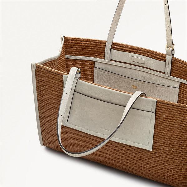 Radley London Saddle Brown Open Top Tote Bag | The Burlington Raffia SS25 | Radley