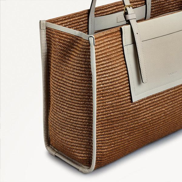 Radley London Saddle Brown Open Top Tote Bag | The Burlington Raffia SS25 | Radley