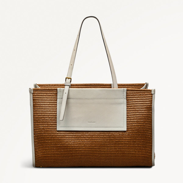 radley london Saddle Brown Open Top Tote Bag | The Burlington Raffia SS25 | Radley
