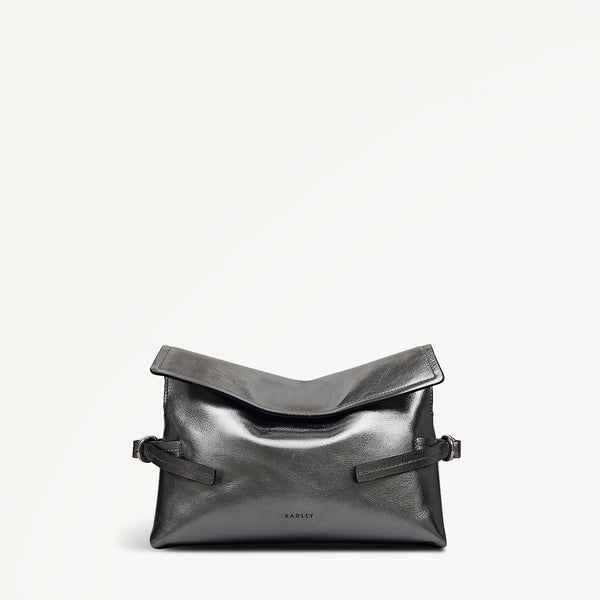 radley london Silver Medium Flapover Clutch Bag | Fleet Street AW25 | Radley London