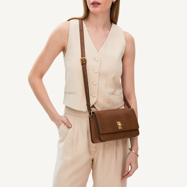 Radley London Small Saddle Brown Crossbody | Threadneedle Street Faux Lizard SS25 | Radley