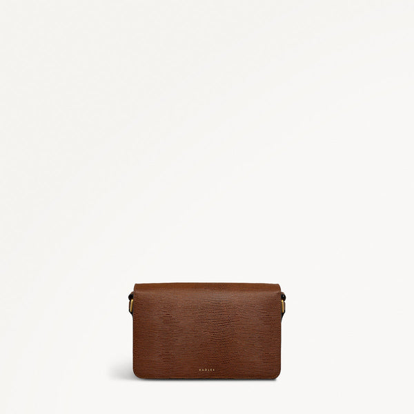Radley London Small Saddle Brown Crossbody | Threadneedle Street Faux Lizard SS25 | Radley