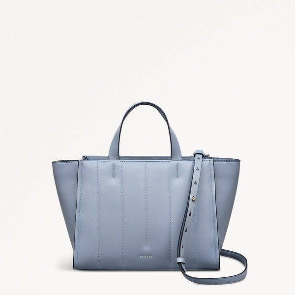 radley london Smoke Blue Luxury Blue Leather Handbag Grab | Oak Street Quilt SS25 | Radley