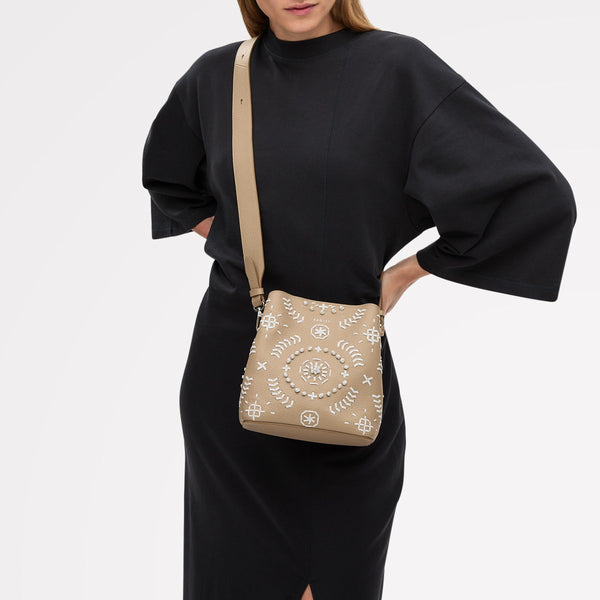 Radley London Stone Beige Leather Crossbody Bag | Dukes Place Broderie AW25 | Radley