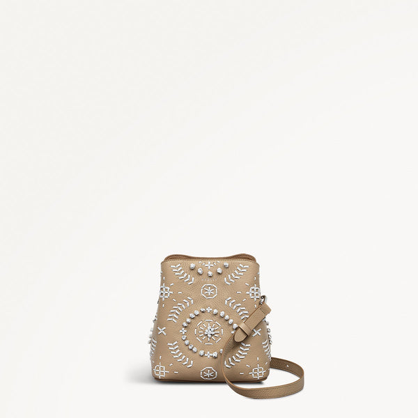 radley london Stone Beige Leather Crossbody Bag | Dukes Place Broderie AW25 | Radley