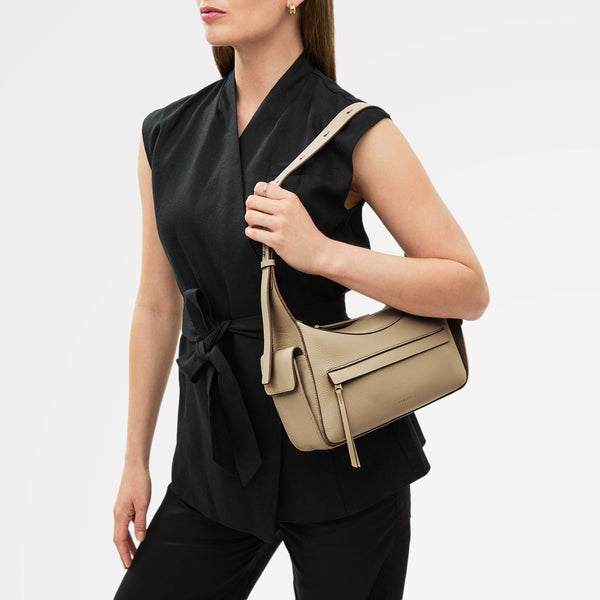 Radley London Stone Beige Leather Shoulder Bag | The Fitzrovia Collection AW25 | Radley