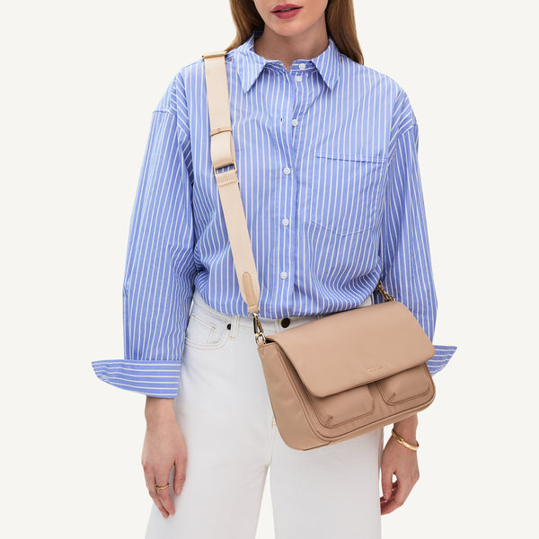 Radley London Stone Beige Medium Flapover Crossbody Bag | Guildford Grove SS25 | Radley