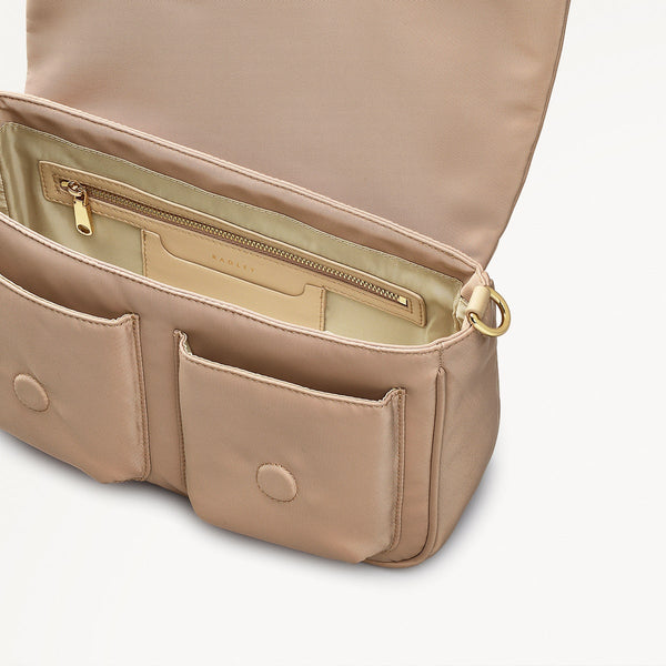 Radley London Stone Beige Medium Flapover Crossbody Bag | Guildford Grove SS25 | Radley