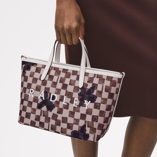 Radley London Stone Check Medium Grab Bag | Southwell Gardens Check Collection AW25 | Radley