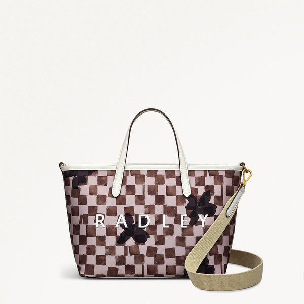 radley london Stone Check Medium Grab Bag | Southwell Gardens Check Collection AW25 | Radley