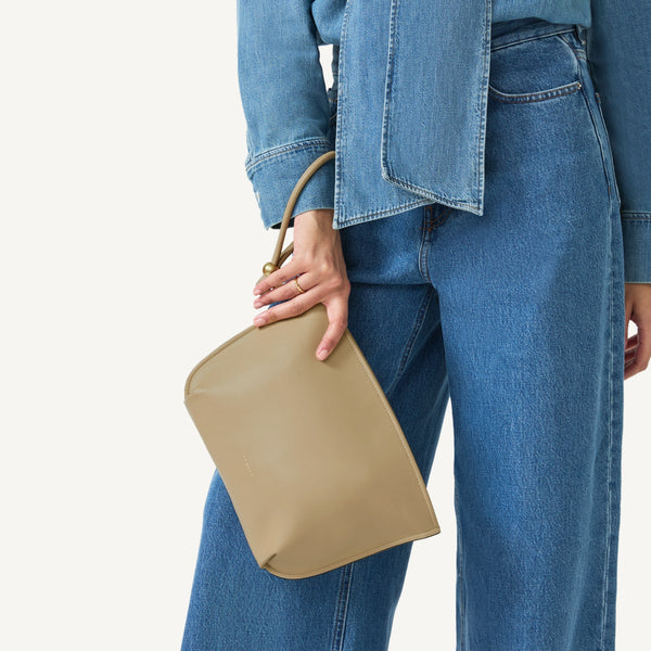 Radley London Stone Leather Beige Clutch Bag | The Romilly SS25 | Radley