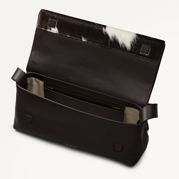 Radley London The Annabel - Cow Hide Medium Flapover Shoulder Dark Oak - 113071