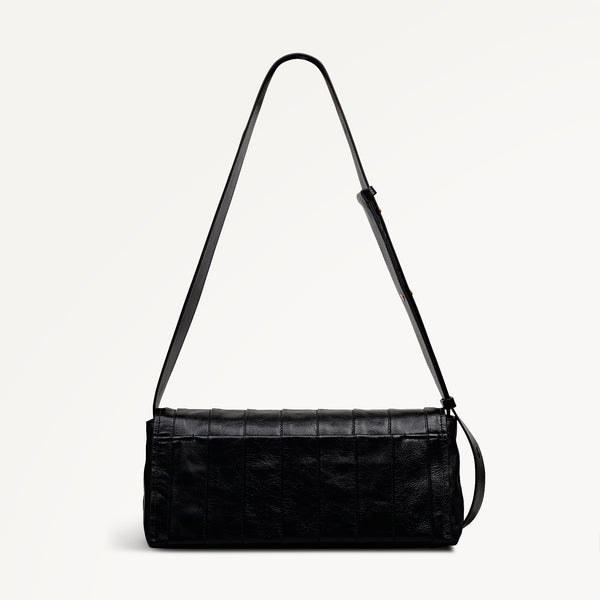 Radley London The Annabel - Stripe Medium Flapover Shoulder Black - 113072