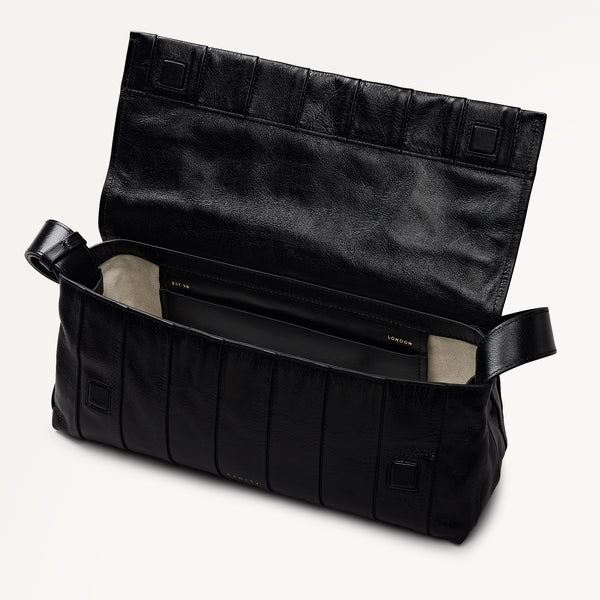 Radley London The Annabel - Stripe Medium Flapover Shoulder Black - 113072