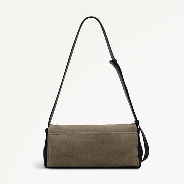 Radley London The Annabel - Suede Medium Flapover Shoulder Coffee - 113073