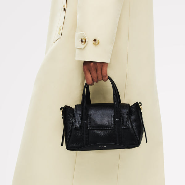 Radley London The Chancery - High Shine Small Flapover Satchel Black - 113037