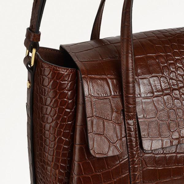 Radley London Walnut Brown Grab Bags | The Chancery Faux Croc AW24 | Radley