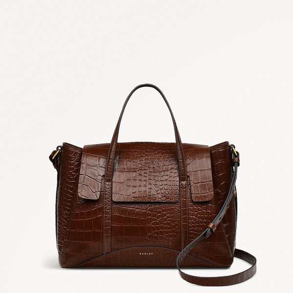 radley london Walnut Brown Grab Bags | The Chancery Faux Croc AW24 | Radley
