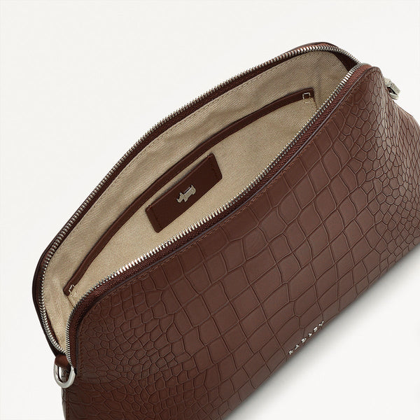 Radley London Walnut Medium Faux Croc Crossbody | Liverpool Street Icon AW24 | Radley