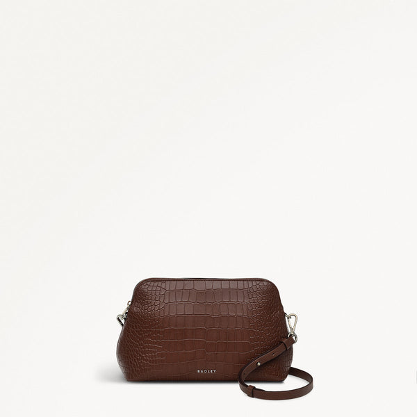radley london Walnut Medium Faux Croc Crossbody | Liverpool Street Icon AW24 | Radley