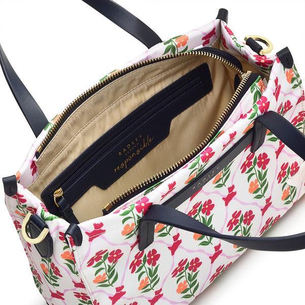 Radley London White Grab Bag | Finsbury Park Carousel Floral AW24 | Radley
