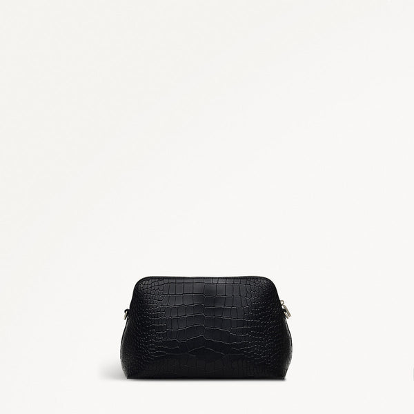 Radley London ZipTop Black Faux Croc Crossbody | Liverpool Street Icon AW24 | Radley