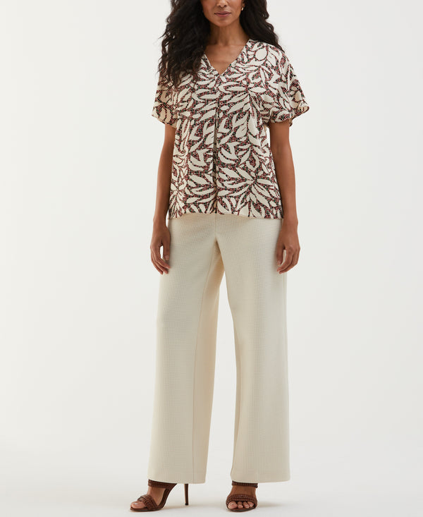 Rafaella Beach Geo Print Layered Dolman Sleeve Blouse