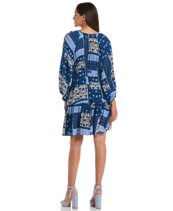 Rafaella Paisley Print Flounce Dress With Self Fabric Tie